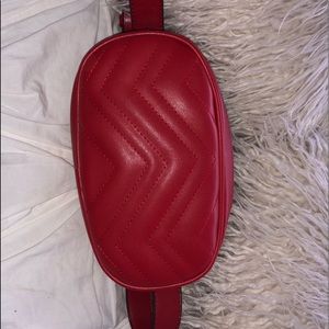Red Quilted Fanny Pack